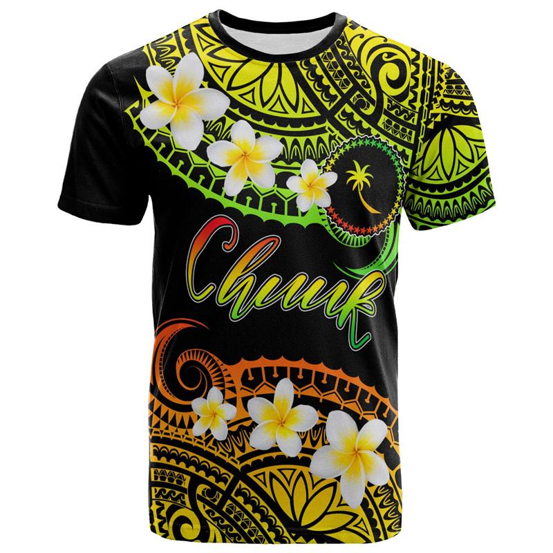 Chuuk Micronesia 3D Printed T-shirt Polynesian Style Men's Round Neck Top Fashionable Casual Street Short Sleeved Clothing