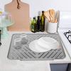 Силиконовый коврик для слива Водоотводящий коврик для кухонной раковины с наклонной конструкцией Термостойкая подставка для слива Поддон для сушки посуды Коврик для слива с циркуляцией воздуха