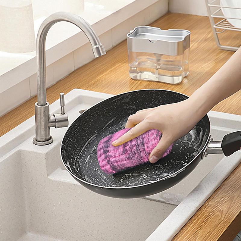 Steel Wool Soap Pads Metal Scouring Cleaning Pads for Dish Non Scratch Home Cleaning Scrubber for Tiles Glass Tableware Pots
