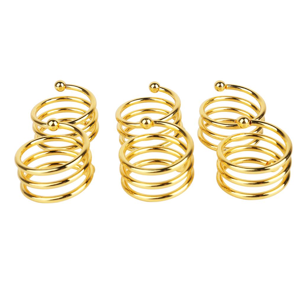 8pcs Gold Spiral Napkin Rings Elegant Rust Prevention Metal Napkin Rings for Wedding Birthday