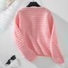 Autumn Winter Vintage Loose Long Sleeve Top Solid Color Cardigan Knitwear V-Neck Sweater