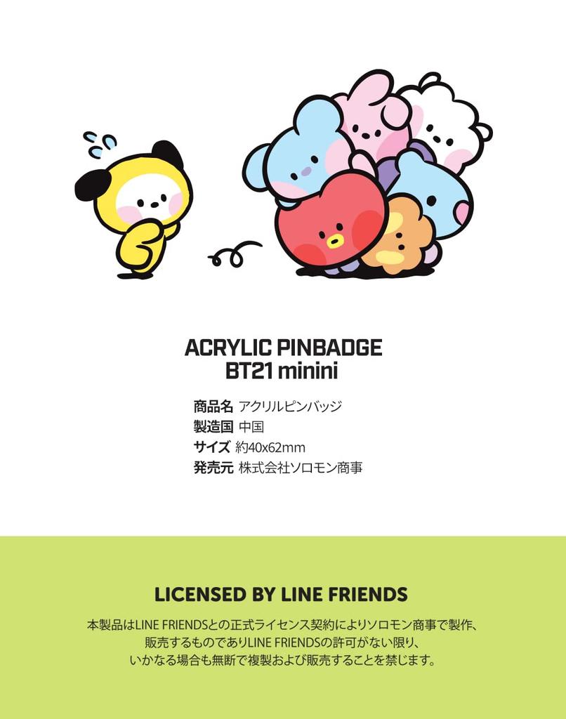 Solomon Shoji BT21 minini Акриловая значок-имя (с наклейками с алфавитом) (MANG) АКРИЛОВЫЙ ИМЕННОЙ ЗНАЧОК Name Badge