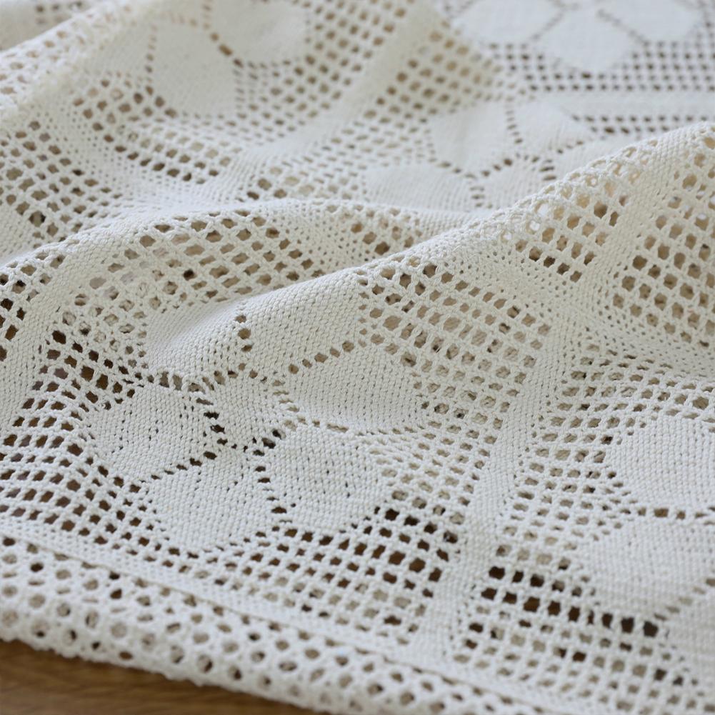 Vintage Crochet Tablecloth Decorative Table Cloth Cover For Kitchen Dinning Pub Bedside Tabletop Sheet Decoration