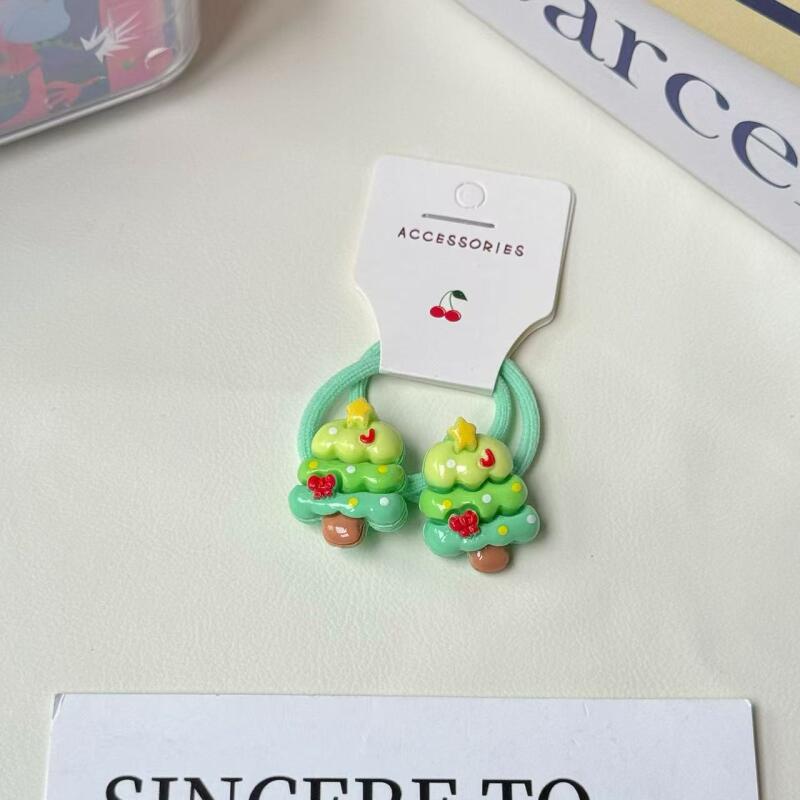 Детские рождественские резинки для волос, праздничные резинки для волос для девочек, конфетных цветов, высокоэластичные мягкие резинки для хвоста, праздничные аксессуары для волос