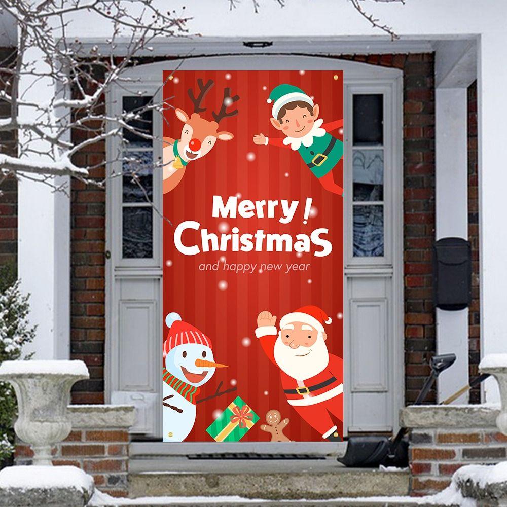 Подвесные рождественские дверные накладки на окна, декоративная композиция, баннеры на двери, рождественские баннеры