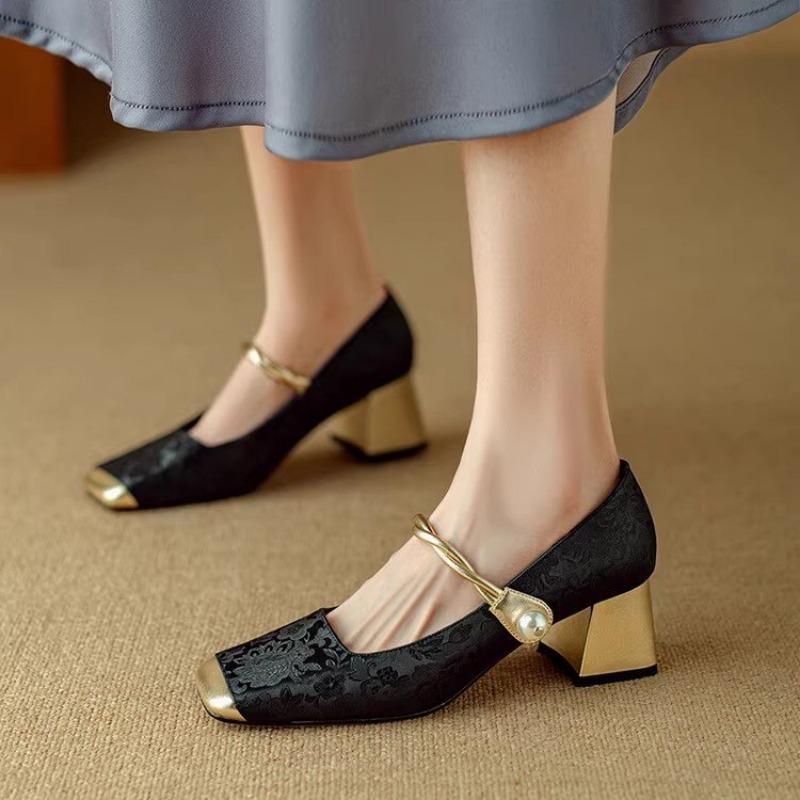Модные женские мягкие и удобные балетки Женские ретро на среднем каблуке Женская мода На все случаи жизни Zapatos De Mujer Обувь Лолиты