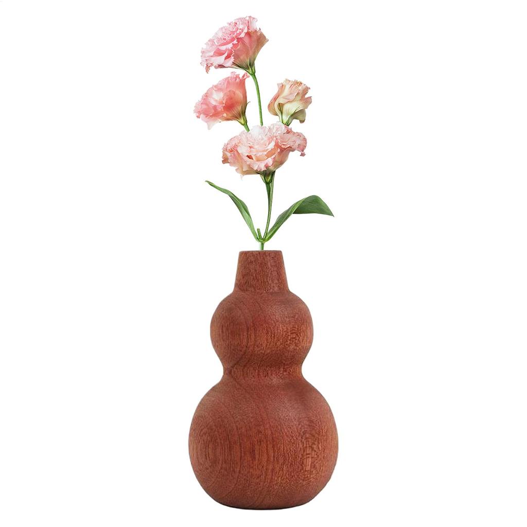 Wooden Flower Vase Handmade Plant Pot Retro Handcrafted Simple Dried Flower Vase Decor For Desk Shelf Bathroom Kitchen