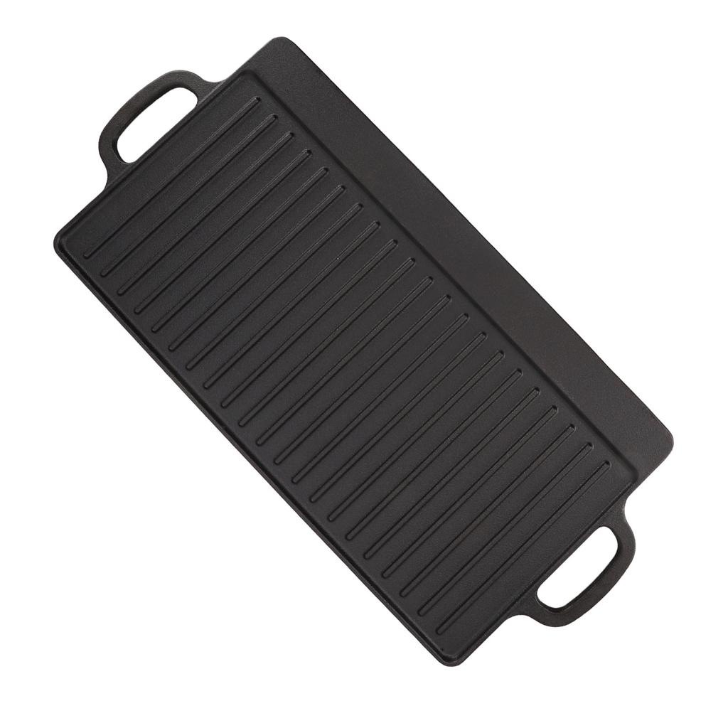 Griddle Plate Double Sided Iron Fast Even Heating Reversible Grill Plate for Outdoor Camping Gas