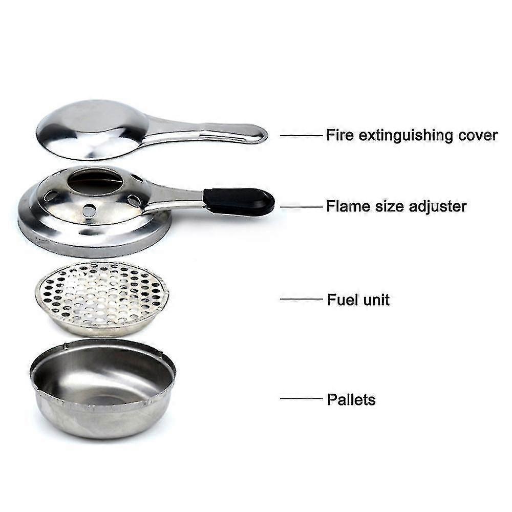 Stainless Steel Camping Alcohol Stoves Portable Picnic Bbq Furnace Cheese Hotpot Alcohol Stoves Outd - RiRi