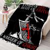 Crusade Cross Templar Knight 3D Printed Flannel Blanket for Bed Bedroom Sofa Picnic Throw Blanket for Cover Outdoor Leisure Nap