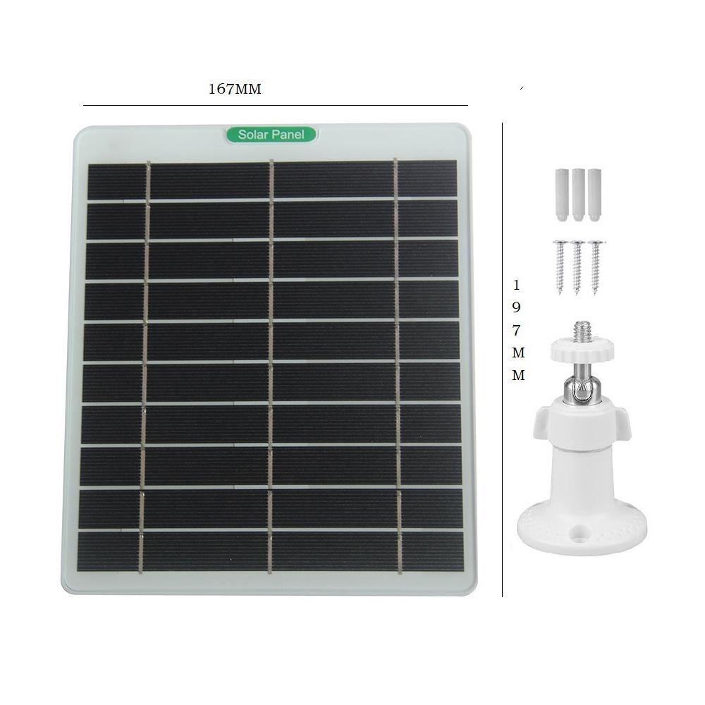 5W 5V Solar Charging Panel for Security Camera Doorbell Type-C Interface High Efficiency