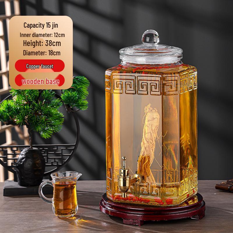 Роскошная герметичная банка для настаивания вина и байцзю с краном для домашнего использования