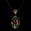 Luxury AAAA Red Large Zircon Pendant Fashion Black Gold Jewelry Irregular Oval Shape Pendant Women's for Necklace