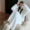 Autumn Trendy Lazy Style Knee-length Sweater Dress for Women Softness Dresses