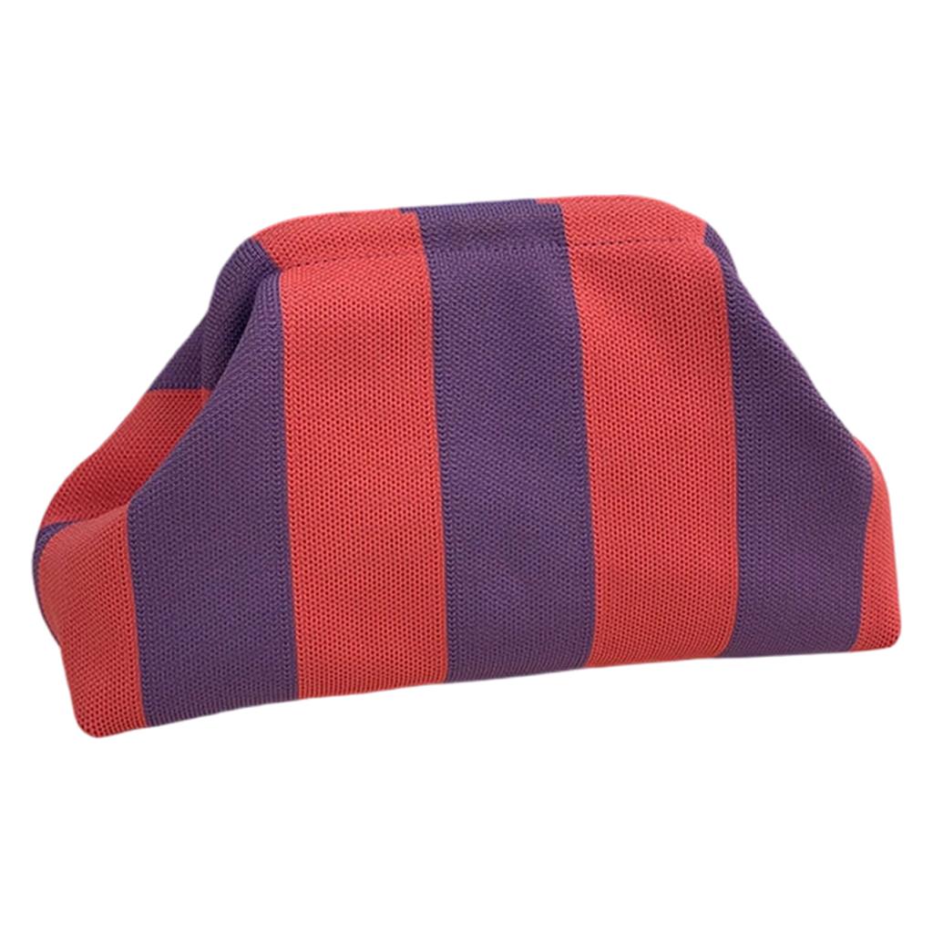 Striped Clutch Bag Large Capacity Makeup Storage Polyester Fabric City Simple Style Underarm Bag Casual Travel