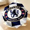 Зонт Chelsea FC с гербом, 8 ребер, 3 сложения, черный клей, УФ-защита, защита от солнца, водонепроницаемый, компактный, складной, для путешествий, на каждый день, C9241344