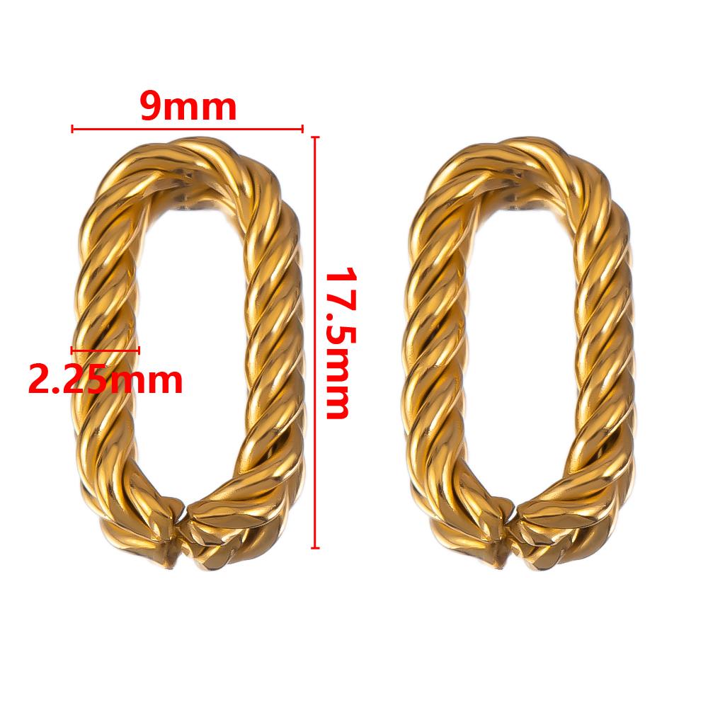 10pcs 20pcs Stainless Steel Oval Charms Geometric Connectors Jewelry Making Necklace Bracelets Twist Open Connection Jump Rings
