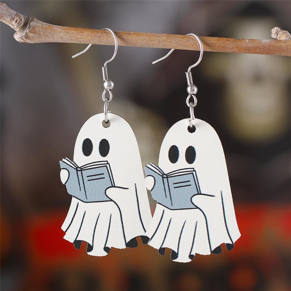 Gothic Halloween Earrings Double-Sided Halloween Gift for Book Lovers Cute Fun Eardrops for Women