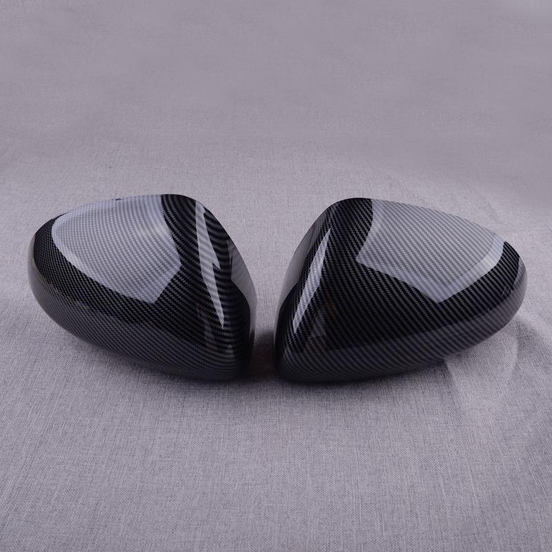 1 Pair Carbon Fiber Texture ABS Side Door Wing Mirror Cover Cap Fit for Vauxhall Corsa D E 2014