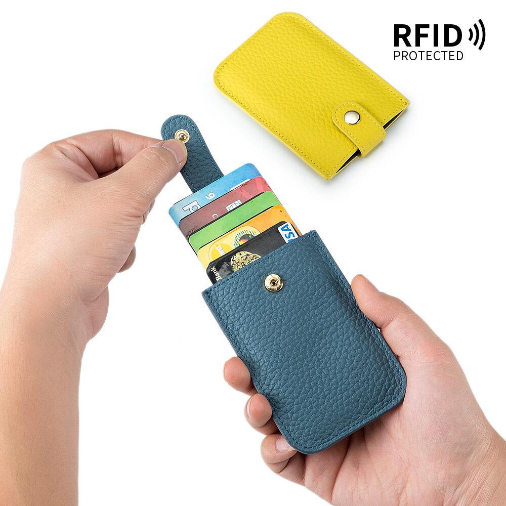 Модный женский RFID-щетка с защитой от кражи, держатель для кредитных карт, кошелек, креативная сумка с пряжкой, мини-простота, сумка для карт, карман для женщин, портативные тонкие чехлы для карт