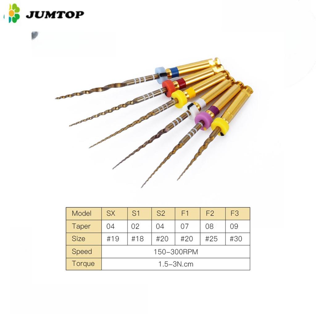 2 коробки стоматологических эндодонтических золотых больших конических файлов NITI Rotary Files Engine Use 25 мм 6 шт./коробка стоматологических инструментов