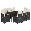 VidaXL Ensemble à Manger de Jardin avec Coussins 9 pcs, Table et Chaises avec Dossier Réglable, Meubles d'Extérieur, 3212634