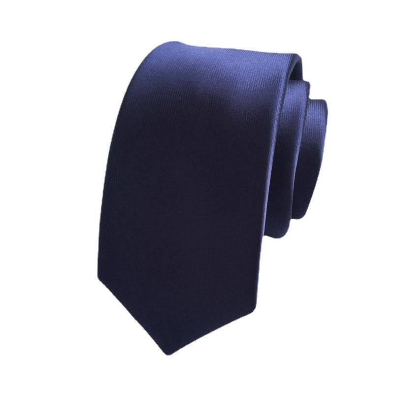 Cozy Up Solid Color Tie Men Thin and Narrow Version Formal Dress Business Wedding 148x6x3.5cm