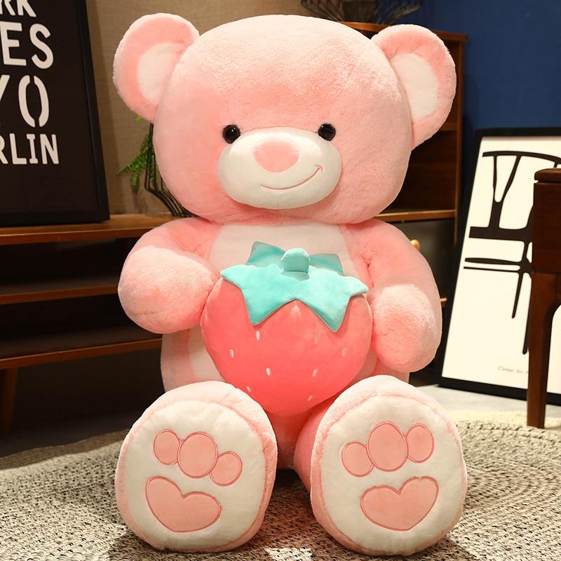 Большая красная кукла Медведь Клубничка Милая большая плюшевая кукла-медведь для девушки на День святого Валентина, подарок Медведь для обнимашек