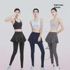 High Waist Tummy Control Fake Two-Piece Skirted Yoga Pants for Women - Nude Coverage & Exposure-Preventing Running Fitness Wear