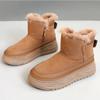 2025 Новые зимние мягкие плюшевые зимние ботинки женские однотонные повседневные ботинки среднего размера на высоте 5 см теплые хлопковые ботинки для девочек на платформе