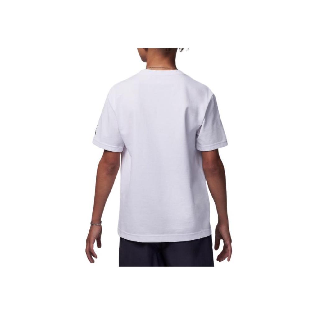 Jordan Футболка Air Solid Color Soft Comfortable Casual Sports Short Sleeve Kids Tops White HF2321-100