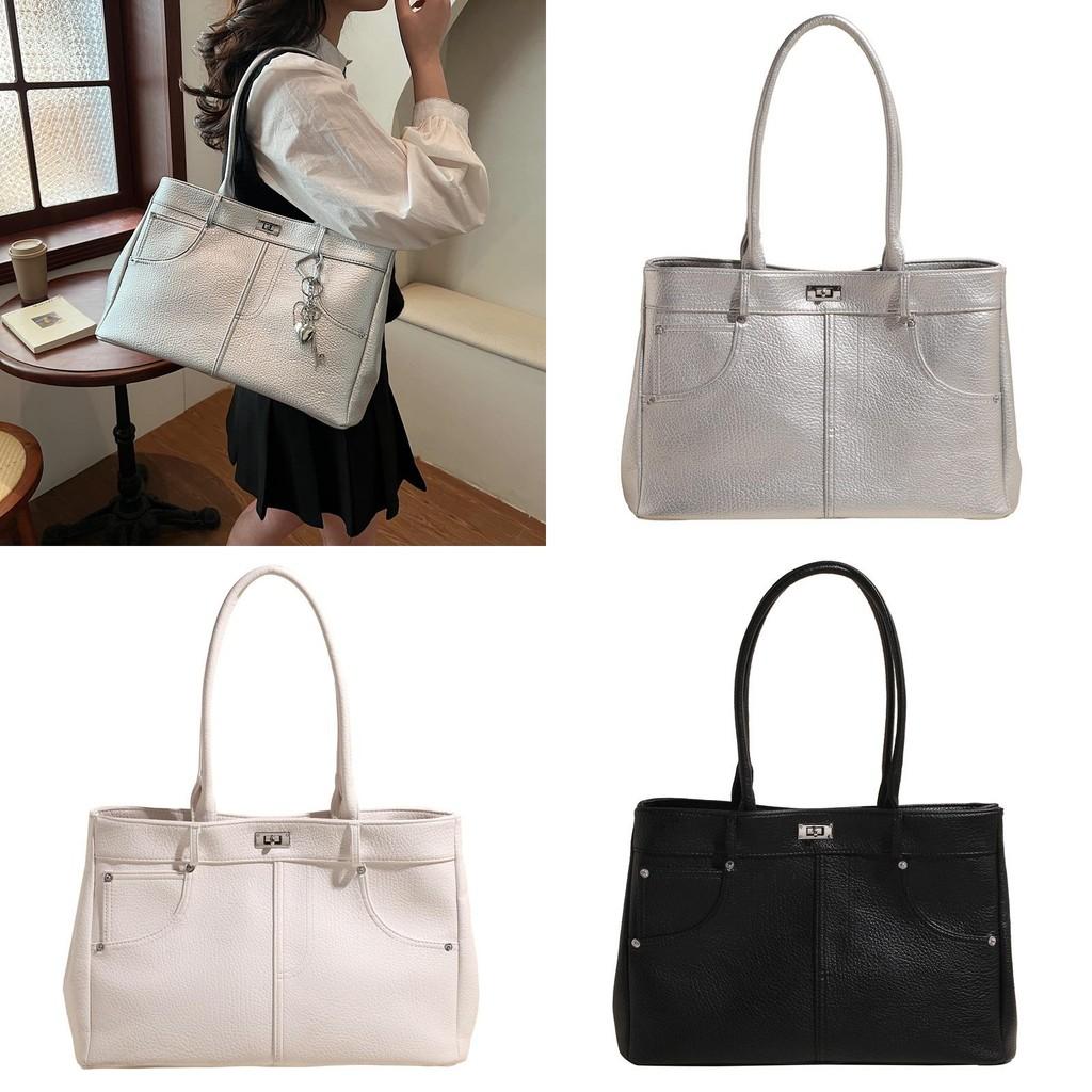 Style Large Shoulder Bag With Top Handle For Casual Outings