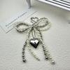 Милый брелок-подвеска в виде сердца с бантом, милые подвесные украшения из бисера, брелок-подвеска для телефона, брелок-подвеска для сумки