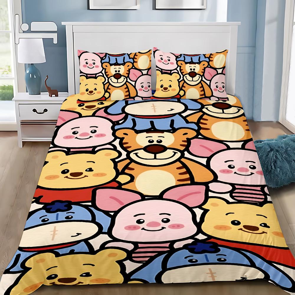 Winnie the Pooh Duvet Cover Pillowcase Adult Boy Girl Bedding Set Bedroom Decoration Children Gift Single Double Large