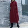 Turtleneck Casual Loose Tunic Long Dress