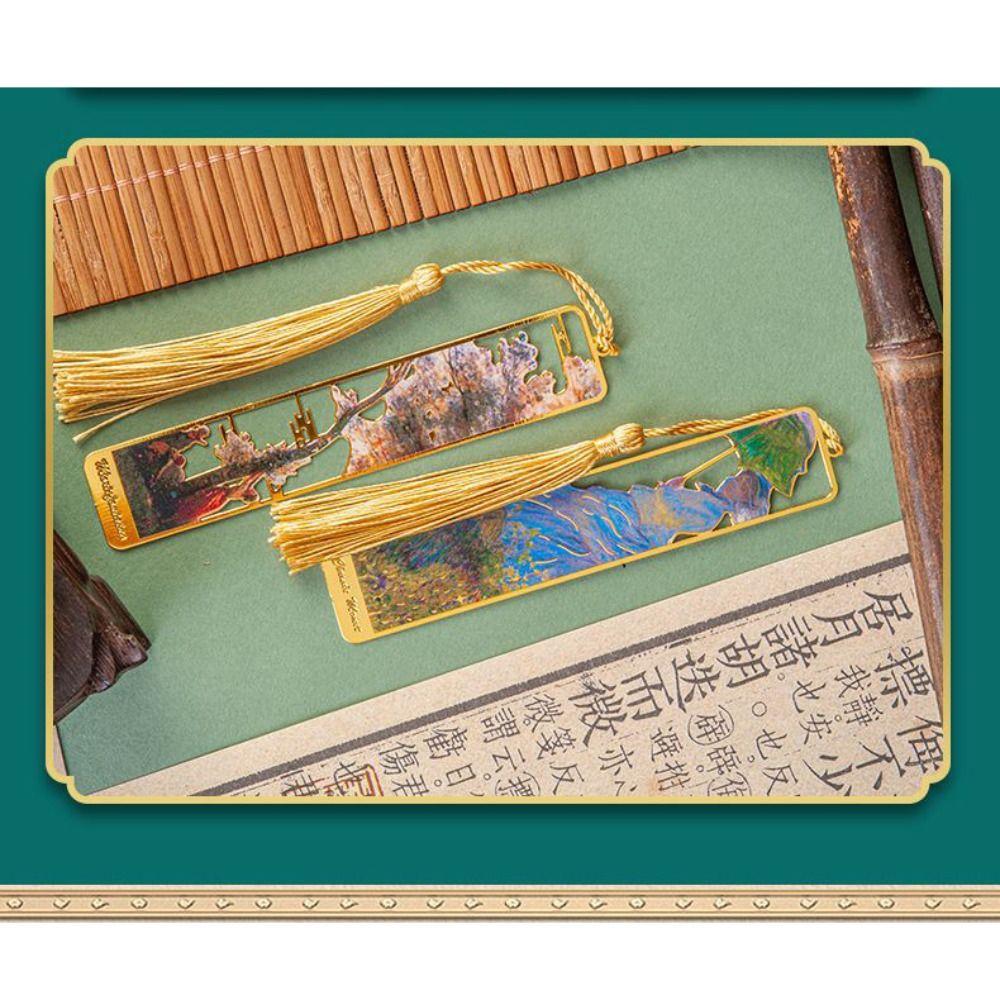 Oil Painting Metal Bookmark Student Gift Pagination Mark Creative Reading Book Clip