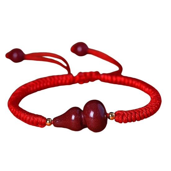 Унисекс Ручная веревка Китайский зодиак Благословение Тыква Ручной плетеный регулируемый браслет с кисточками Этнический стиль Ювелирные изделия Ремешок на руку