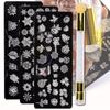 Nail Art Stamping Plate Sponge Silicone Pen Set Nail Art Template Transfer Stencils Flower Butterfly Lace Patterns