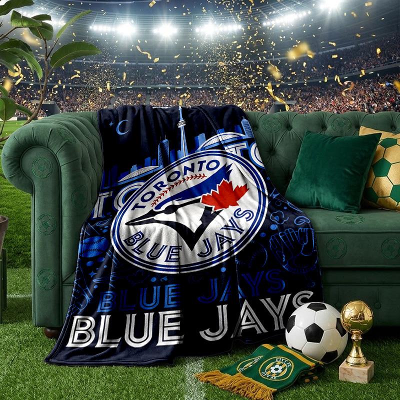 Blue Jays Logo Blanket Lightweight Flannel Bedding Blanket Perfect for Travel, Camping, Living Rooms, Offices, Sofas, Fan Christmas gift
