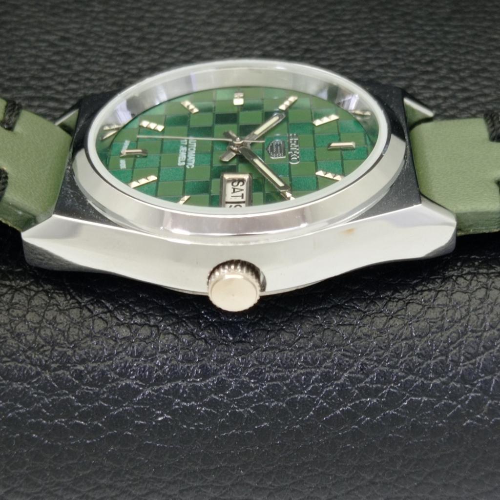 ВОССТАНОВЛЕННЫЕ МУЖСКИЕ ЧАСЫ SEIKO 5 AUTOMATIC, СДЕЛАНО В ЯПОНИИ, ЗЕЛЕНЫЙ ЦИФЕРБЛАТ, ИЗГОТОВЛЕНЫ НА ЗАКАЗ a440057-2