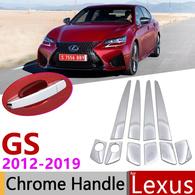for Lexus GS L10 250 F 350 F 2012~ Chrome Door Handle Cover Car Accessories Stickers Trim Set 2013 2014 2015 2016 2017 2018