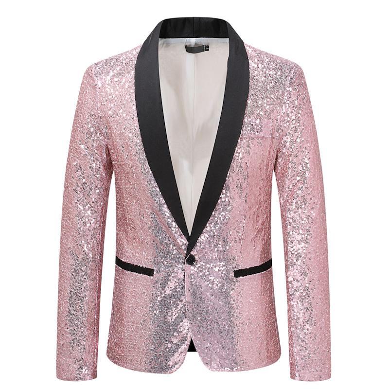 European and American Gold Sequin Suit for Performances - Men's Nightclub, Host, or Studio Jacket (European Size ZT-X35)