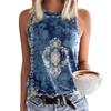 Boho Style Camisole Female Sleeveless Print Tank Tops Summer Casual Loose Fit Basic T Shirts Beach Blouse Women's Fashion Blouse