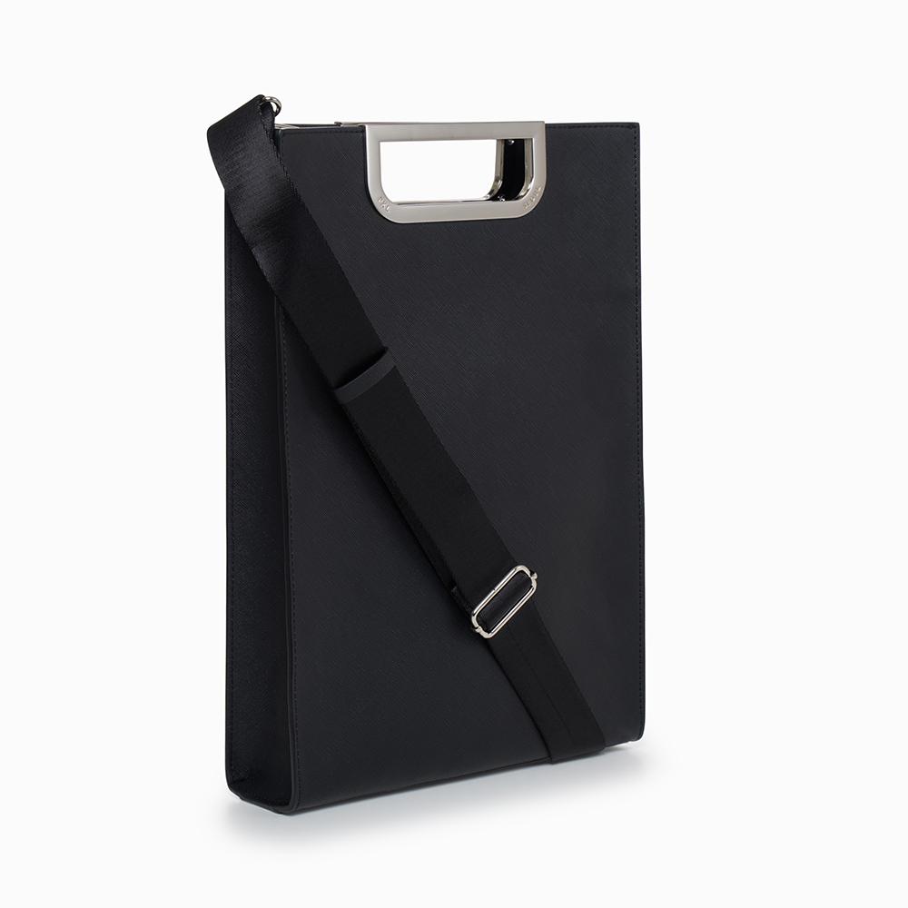 Proxy.L Тонкий портфель с металлическим захватом (Black / Silver)