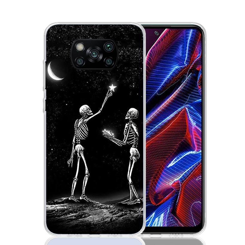 Чехол для телефона Anatomy Skeleton Heart Lovey Kiss для Xiaomi Poco X7 X6 X5 Pro F7 Ultra Redmi 15C 15 13 13C 12 12C 10 10A 10C 9 9A 9C