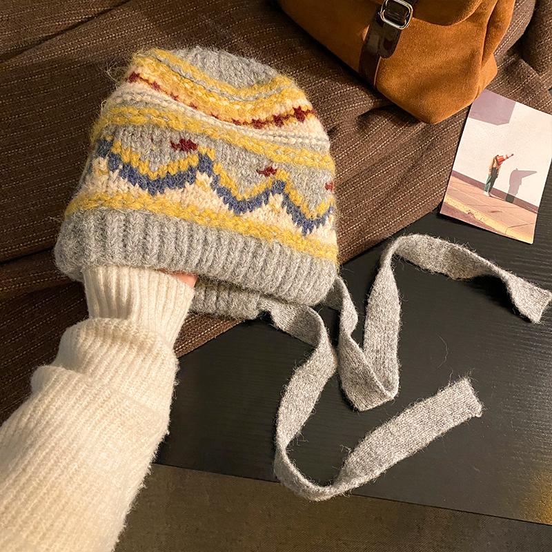 Шапка из шерстяной смеси с ветром, женская, осень-зима 2024, термозащитная шапка для ушей, универсальная шапка прилив