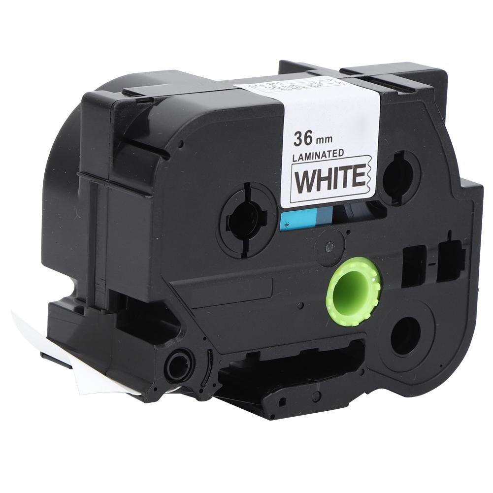 36 мм ламинированная лента для этикеток черного цвета на белом фоне подходит для TZe-261/661 PT-9700/P980/P9500