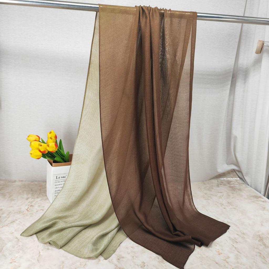 New Bamboo Gradient Modal Scarf Elegant Tie-Dye Muslim Hijab Breathable Sunscreen Headband for Women Summer Lightweight Hijab