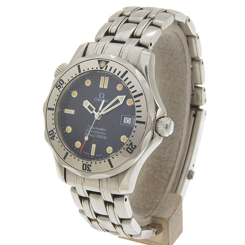 Omega Seamaster300M Часы 2562.80 кал.1538 Синий Циферблат Нержавеющая Сталь Кварцевый Аналоговый дисплей мужские Б/У