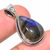 Natural Labradorite Gemstone 925 Solid Sterling Silver Gift Pendant 1.14" J8A47